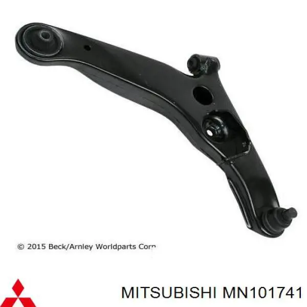MN101741 Mitsubishi braço oscilante inferior esquerdo de suspensão dianteira