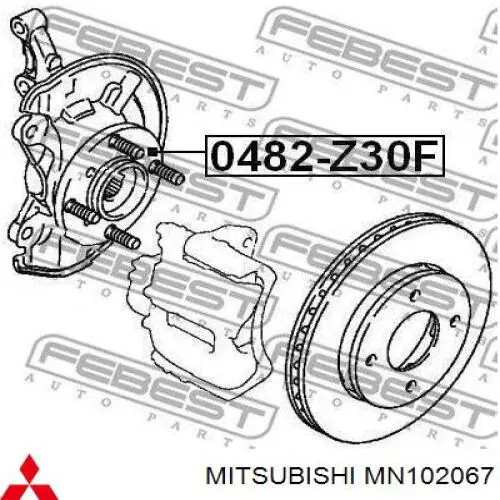 Цапфа передняя левая MN102067 Mitsubishi