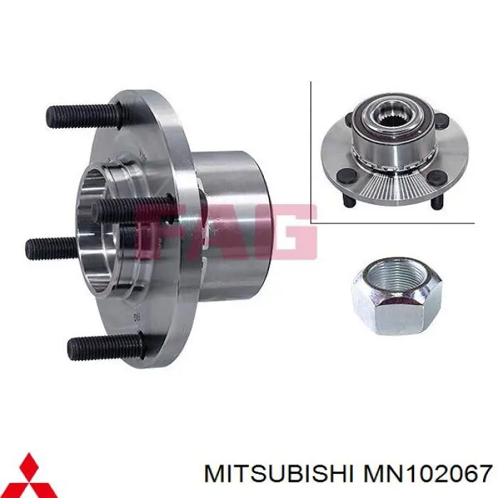 Цапфа (поворотный кулак) передний левый Mitsubishi MN102067 цена, от 53.61 USD