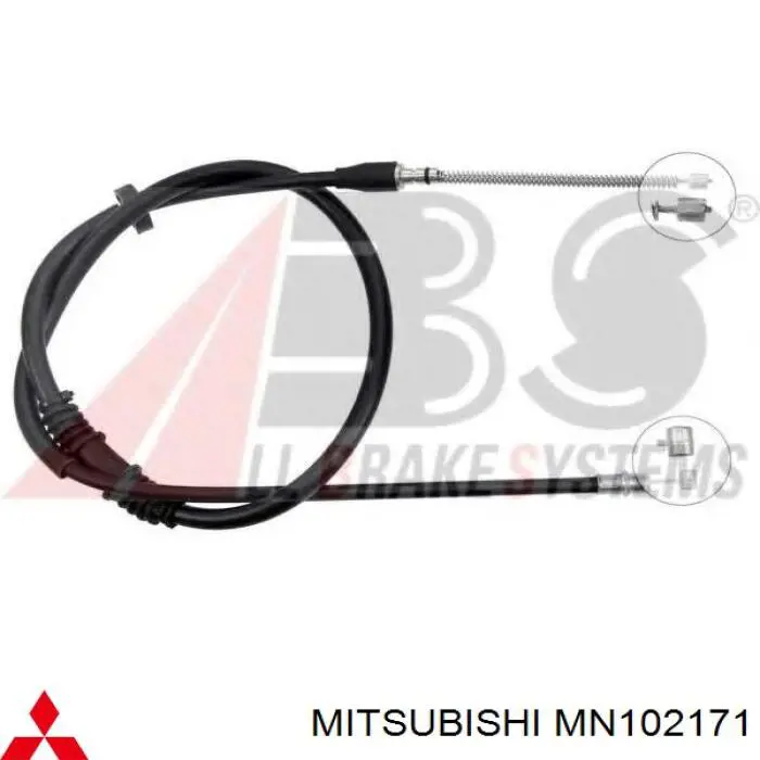 MN102171 Mitsubishi трос ручного тормоза задний левый