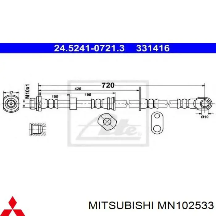 Купить Q0970529 Q-fix Шланг тормозной передний левый