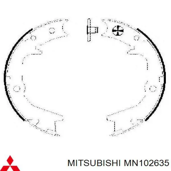MN102635 Mitsubishi колодки тормозные задние барабанные