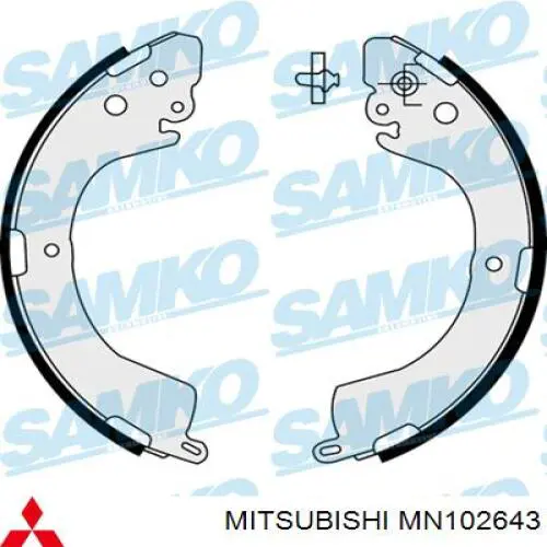 Купить MN102643 Mitsubishi Задние барабанные тормозные колодки