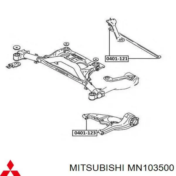 Тяга поперечная реактивная задней подвески на Mitsubishi Grandis NAW