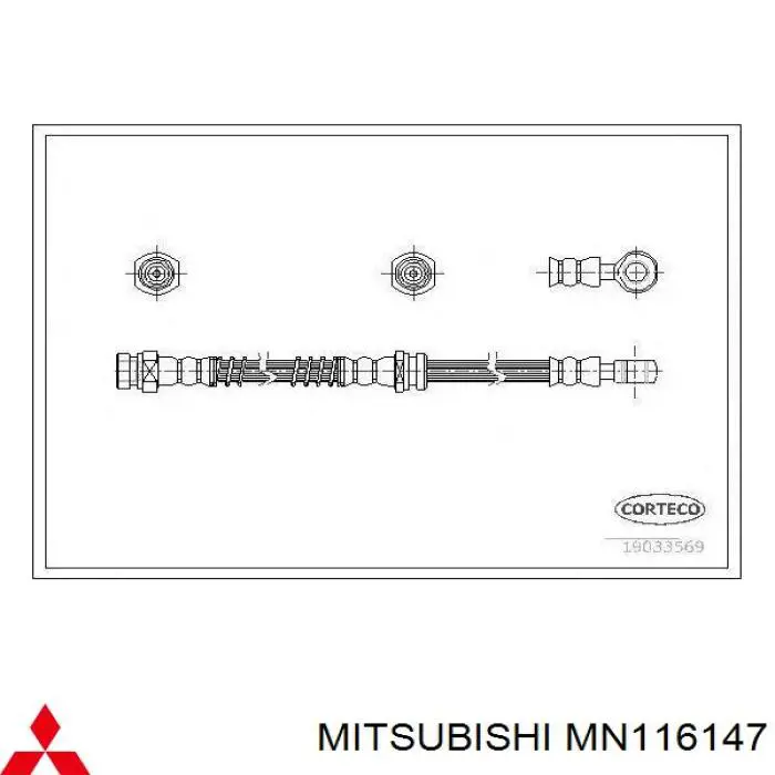 MN116147 Mitsubishi mangueira do freio dianteira