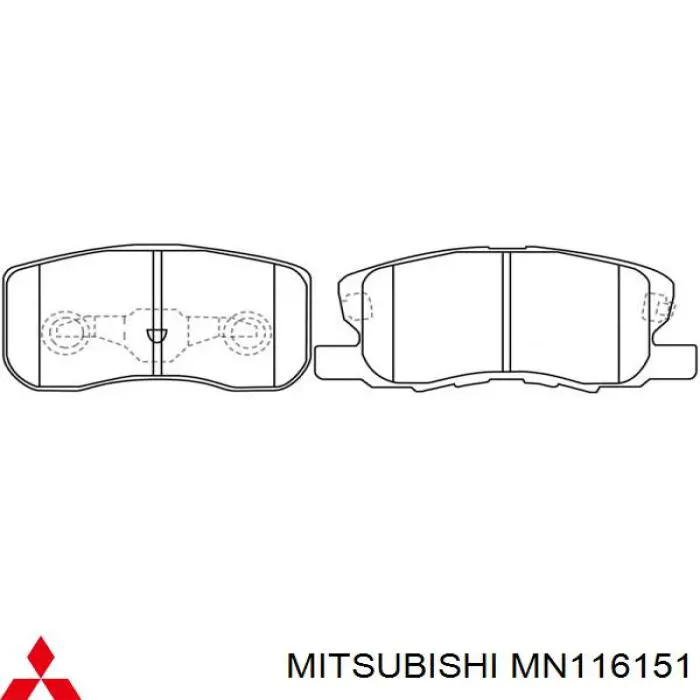Купить MN116151 Mitsubishi Колодки тормозные