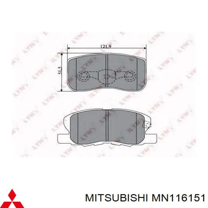 Колодки Mitsubishi MN116151 цена, от 18.58 USD