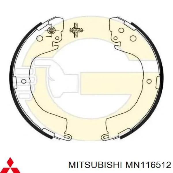 Колодки тормозные задние барабанные Mitsubishi MN116512