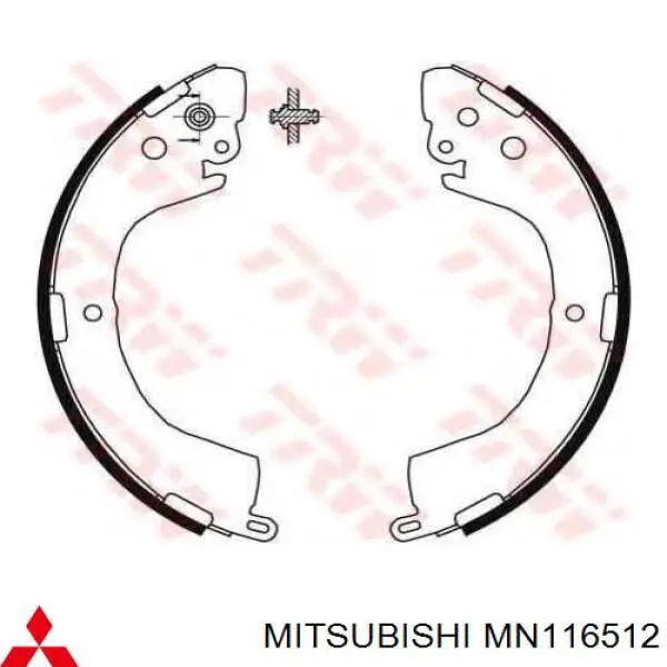 Купить MN116512 Mitsubishi Задние барабанные тормозные колодки