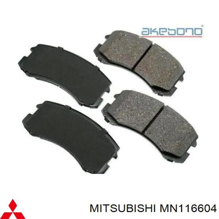 Передние тормозные колодки MN116604 Mitsubishi