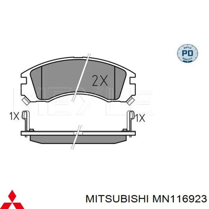MN116923 Mitsubishi передние тормозные колодки