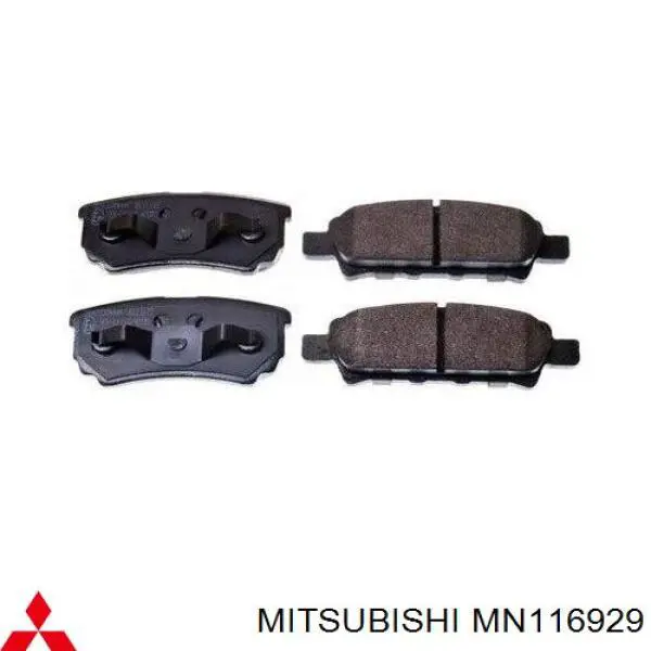 Compre MN116929 Mitsubishi Sapatas do freio traseiras de disco