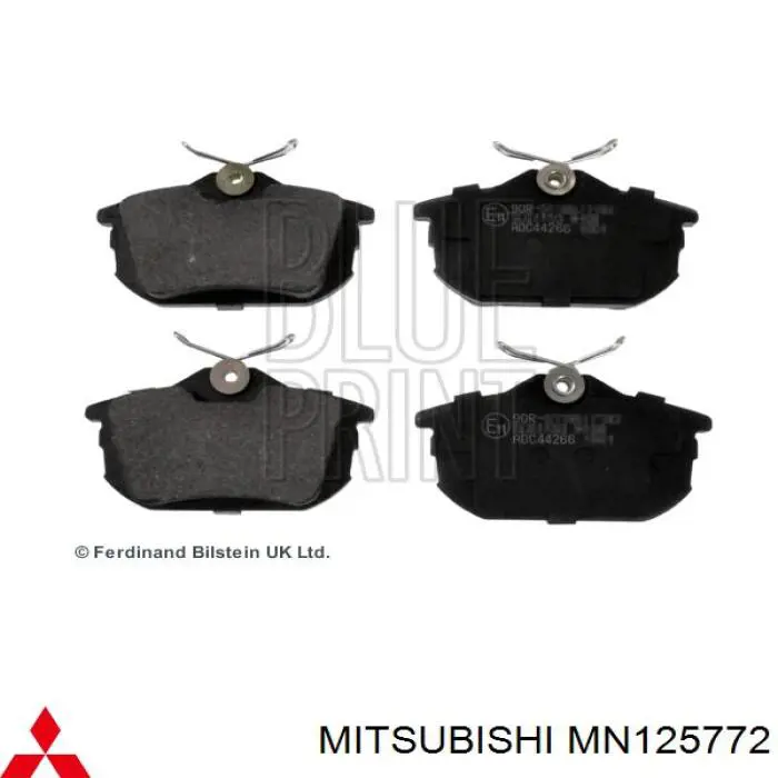 MN125772 Mitsubishi колодки тормозные задние дисковые