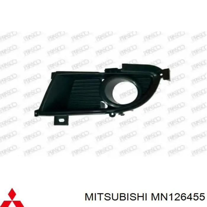 Заглушка (решетка) противотуманных фар бампера переднего левая Mitsubishi MN126455