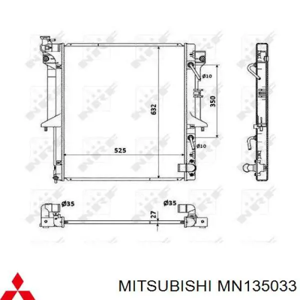 Радиатор MN135033 Mitsubishi