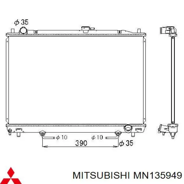 Радиатор MN135949 Mitsubishi