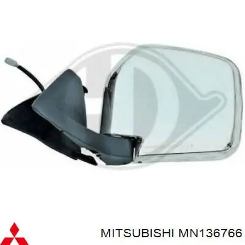 MN136766 Mitsubishi espelho de retrovisão direito