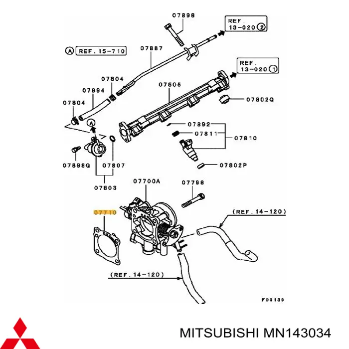 Прокладка дросельної заслінки MN143034 Mitsubishi