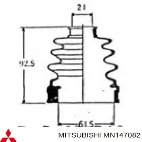 Купить MN147082 Mitsubishi Пыльник ШРУСа внутренний, передней полуоси, правый