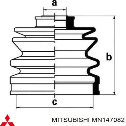 Пыльник ШРУСа передней полуоси внутренний правый MN147082 Mitsubishi