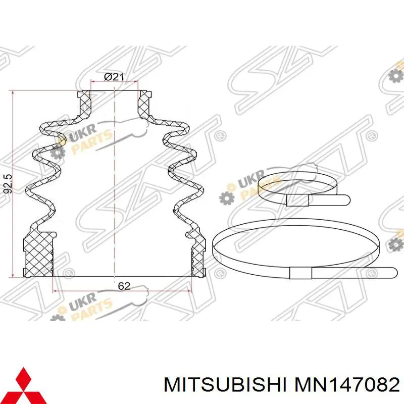 Пыльник ШРУСа внутренний, правый Mitsubishi MN147082