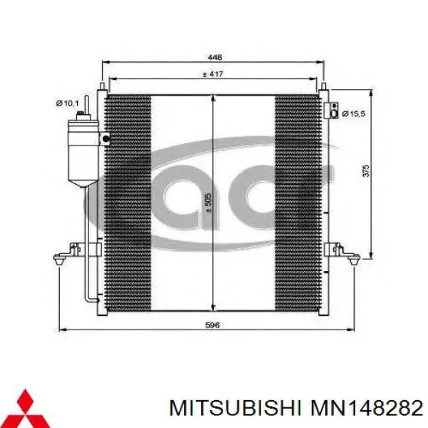 Радиатор кондиционера MN148282 Mitsubishi