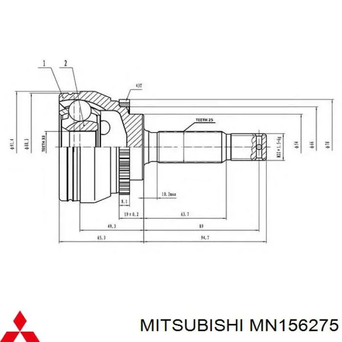 Граната колесная Mitsubishi MN156275 цена, от 33.92 USD