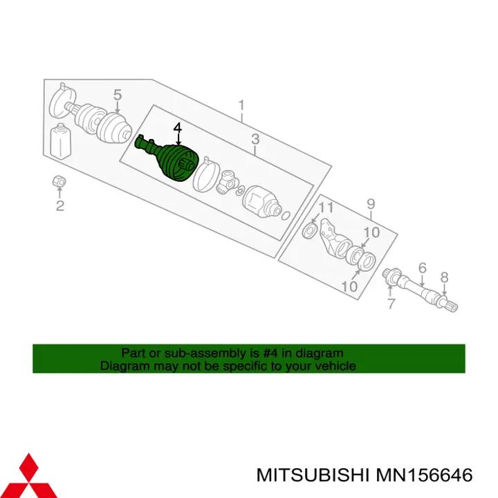 Mitsubishi MN156646 цена, от 18.08 USD