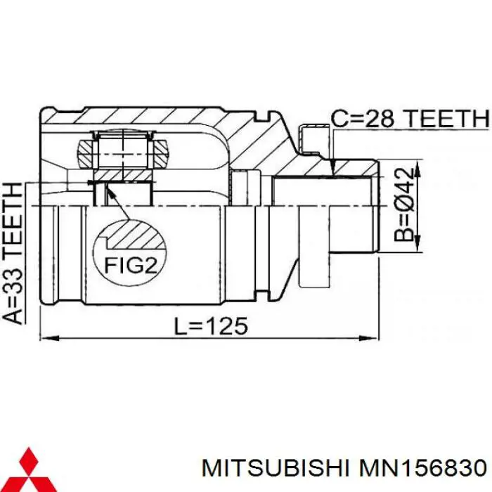 MN156830 Mitsubishi шрус внутренний передний правый
