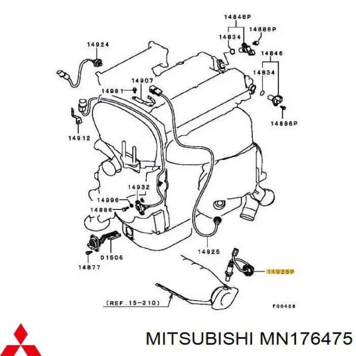 Лямбда-зонд MN176475 Mitsubishi