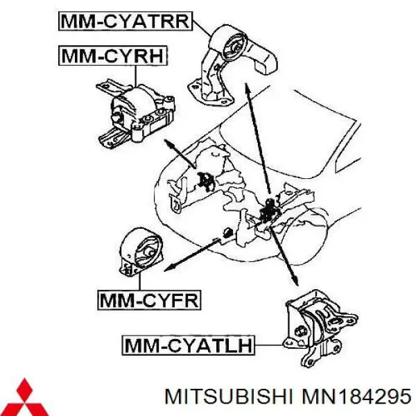 Купить MN184295 Mitsubishi Правая опора двигателя