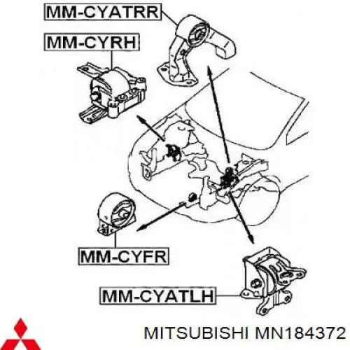 MN184372 Mitsubishi подушка (опора двигателя правая)