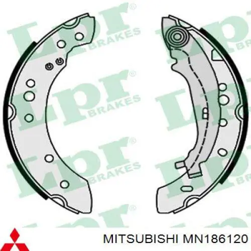 Купить MN186120 Mitsubishi Задние барабанные тормозные колодки
