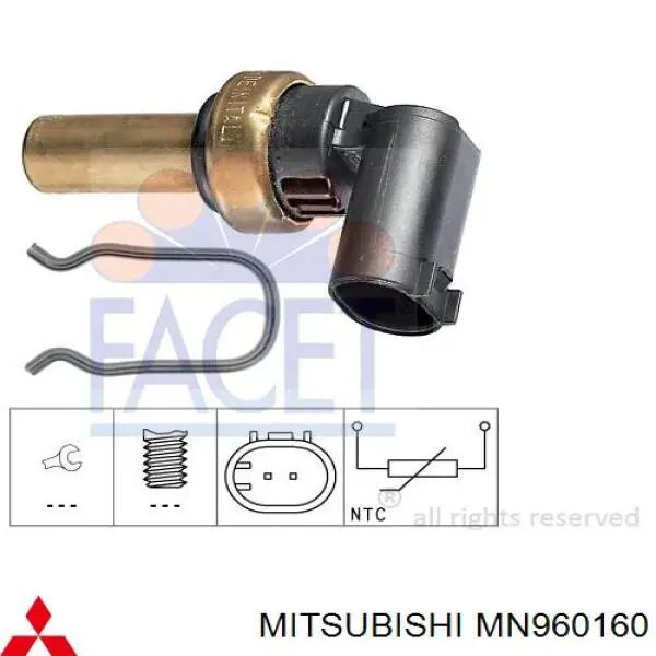 MN960160 Mitsubishi датчик температуры охлаждающей жидкости