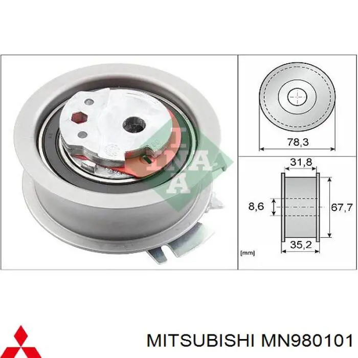 Ролик ГРМ MN980101 Mitsubishi