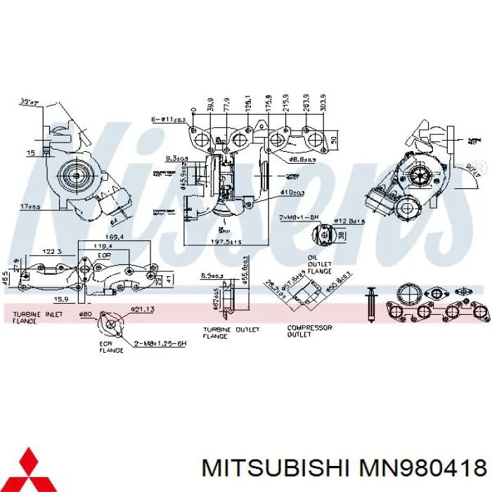 MN980418 Mitsubishi Турбонаддув