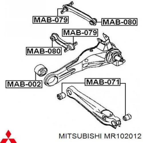 Сайлентблок заднего нижнего рычага Mitsubishi MR102012