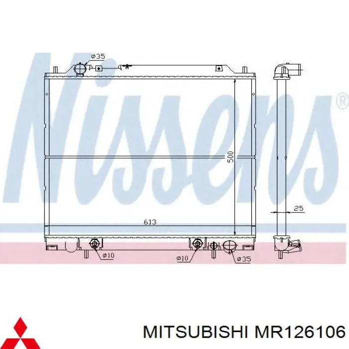 Радиатор MR126106 Mitsubishi