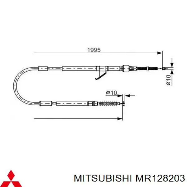 Трос ручного тормоза задний Mitsubishi MR128203 цена, от 14.11 USD