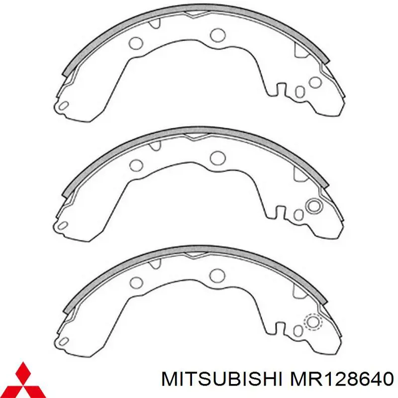 MR128640 Mitsubishi Барабанные тормозные колодки