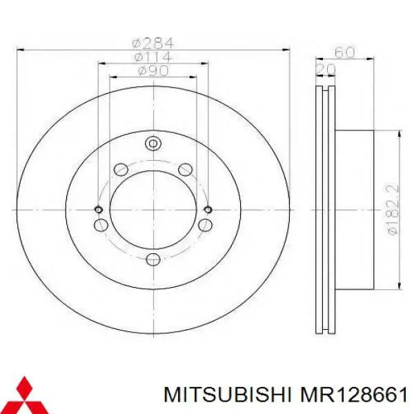 Купить MR128661 Mitsubishi Диск тормозной задний