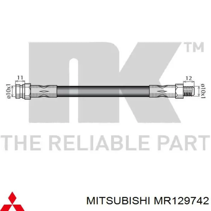 Шланг тормозной передний MR129742 Mitsubishi
