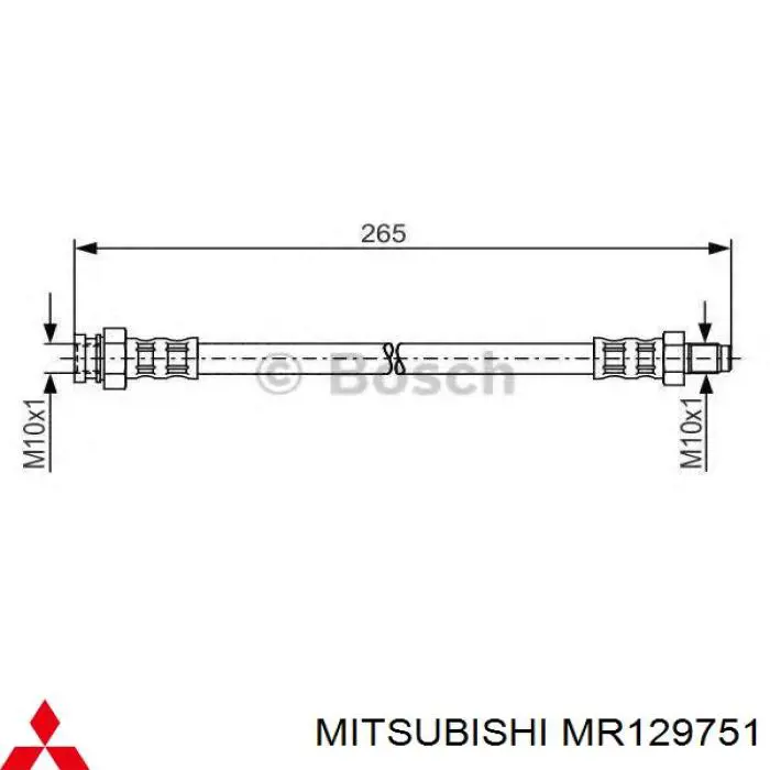Задний тормозной шланг MB587756 Mitsubishi