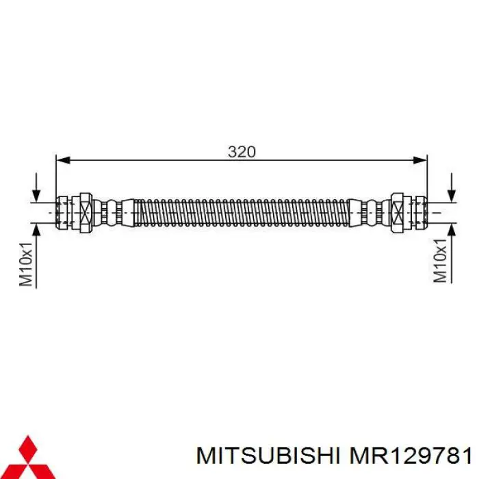 MR129781 Mitsubishi шланг тормозной передний
