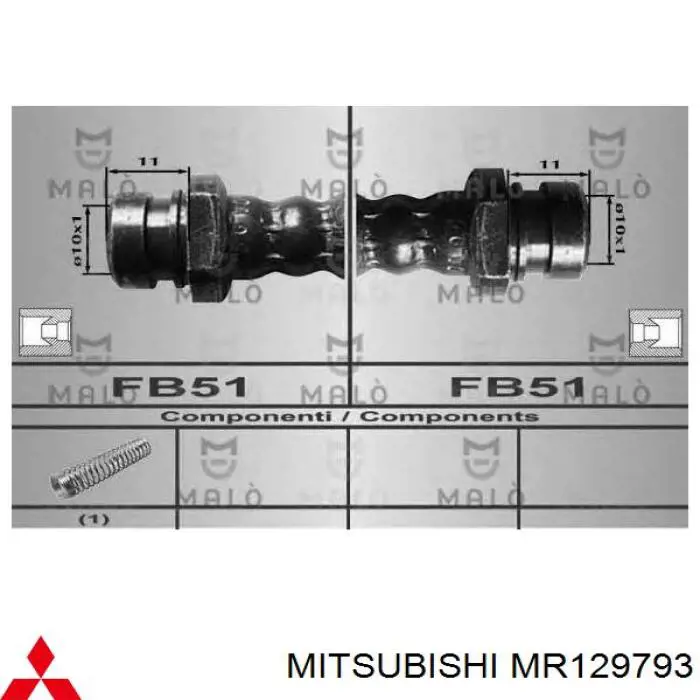 Шланг тормозной задний левый на Mitsubishi Space Gear PA, B, DV, W