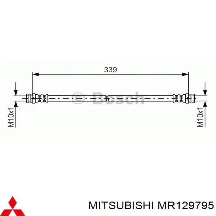 MR129795 Mitsubishi шланг тормозной задний