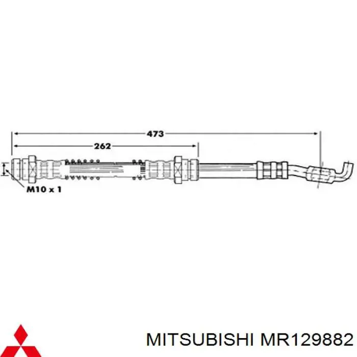 Latiguillo de freno delantero MR129882 Mitsubishi