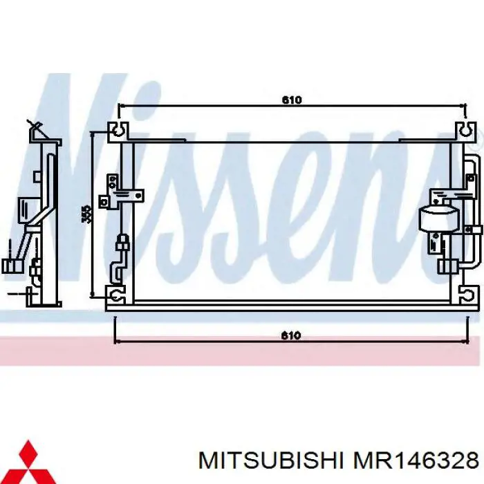 Radiador de esfriamento de motor Mitsubishi MR146328 preço, a partir de  