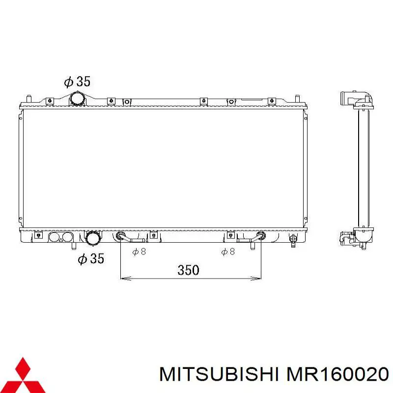 MR160020 Mitsubishi radiador de esfriamento de motor