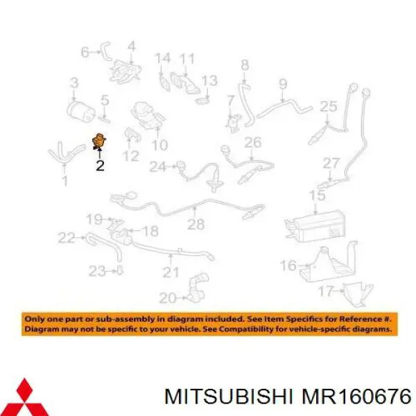 Клапан соленоид управления заслонкой вторичного воздуха Mitsubishi MR160676